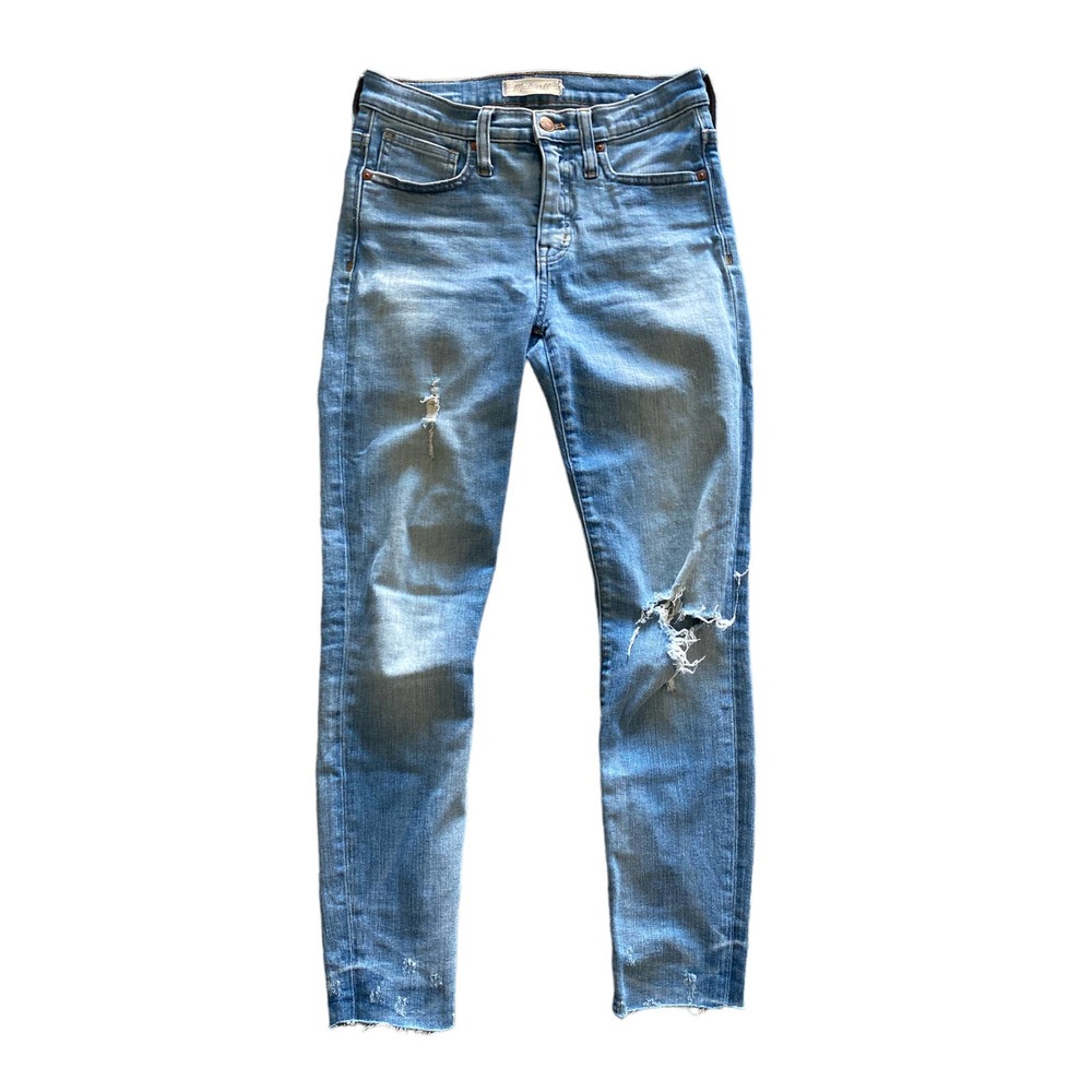 Madewell Light Blue Distressed Skinny Jeans